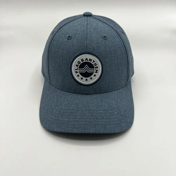 Flag & Anthem Snapback  Hat Blue One Size Adjustable Mesh Back 6 Panel - Picture 2 of 7